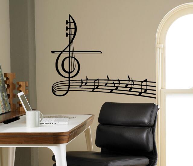Musical Notes Wall Vinyl Decal Treble Clef Sticker Music Home Decor Bedroom Murals Housewares 8(Msc - image 1