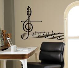Musical Notes Wall Vinyl Decal Treble Clef Sticker Music Home Decor Bedroom Murals Housewares 8(Msc - thumbnail 1