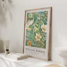 William Morris Print, Art, Exhibition Poster, Botanical Wall Flower Market Peony - thumbnail 3