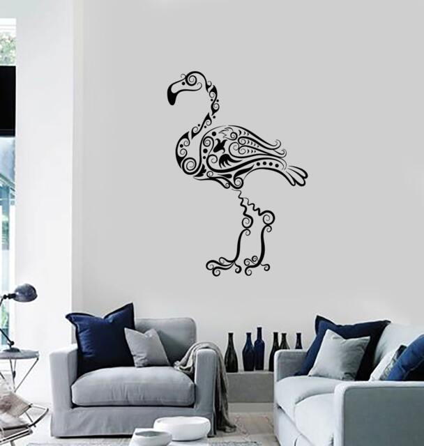 Wall Vinyl Decal Birds Flamingo African Ethnic Ornament Symbol Of Beauty, Balance & Grace Modern Home Decor - #1086Da - image 1