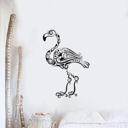 Wall Vinyl Decal Birds Flamingo African Ethnic Ornament Symbol Of Beauty, Balance & Grace Modern Home Decor - #1086Da - thumbnail 3