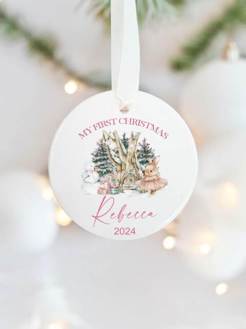 Personalised Baby's First Christmas Decoration, Christmas Ornament Gift, Baby Girl Gift, Keepsake Bauble Gift, Christmas Decoration - image 1