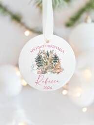 Personalised Baby's First Christmas Decoration, Christmas Ornament Gift, Baby Girl Gift, Keepsake Bauble Gift, Christmas Decoration - thumbnail 1