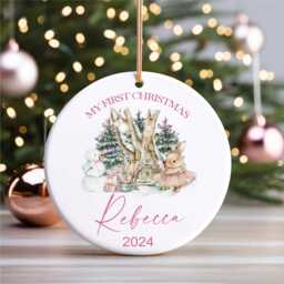 Personalised Baby's First Christmas Decoration, Christmas Ornament Gift, Baby Girl Gift, Keepsake Bauble Gift, Christmas Decoration - thumbnail 3