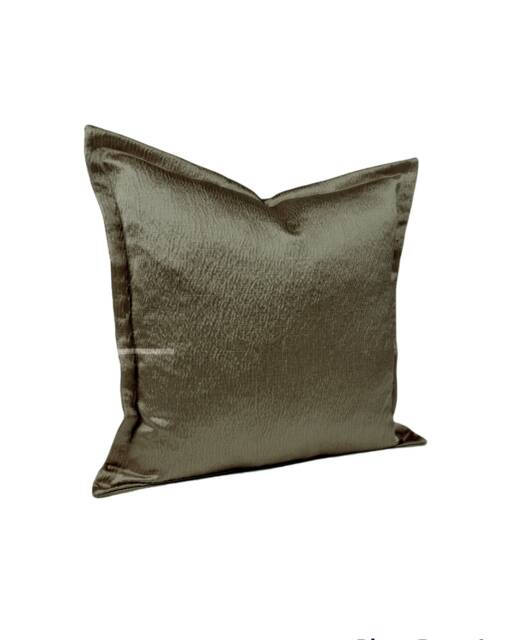 "Olive Green Cushion Covers - Flanged Antique Satin Textured Quantity Discounts 16"", 18"", 22"", & 18"" X 12"", 20"" 14" - image 1