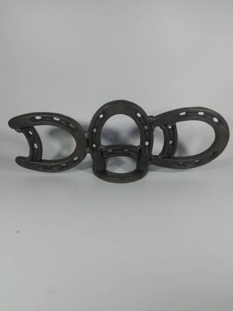 Horseshoe Dad Sculpture, Recycled Metal Art, Fathers Day Gift - image 1