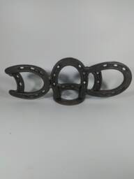 Horseshoe Dad Sculpture, Recycled Metal Art, Fathers Day Gift - thumbnail 1