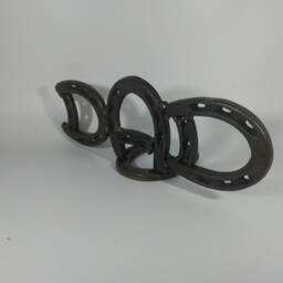 Horseshoe Dad Sculpture, Recycled Metal Art, Fathers Day Gift - thumbnail 3