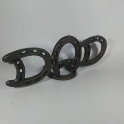 Horseshoe Dad Sculpture, Recycled Metal Art, Fathers Day Gift - thumbnail 2