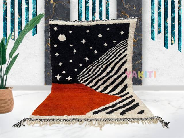 Yakiti - 5X8Ft Moroccan Rug, Beni Ourain Area Modern Wool Living Room Beniourain Handmade Soft Carpet, 151 cm X 255 - image 1