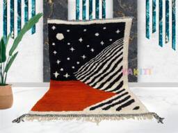 Yakiti - 5X8Ft Moroccan Rug, Beni Ourain Area Modern Wool Living Room Beniourain Handmade Soft Carpet, 151 cm X 255 - thumbnail 1