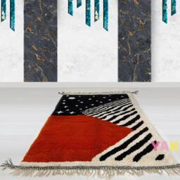 Yakiti - 5X8Ft Moroccan Rug, Beni Ourain Area Modern Wool Living Room Beniourain Handmade Soft Carpet, 151 cm X 255 - thumbnail 2