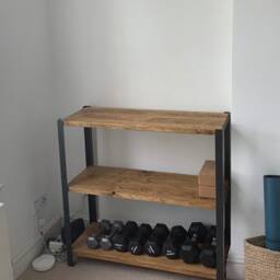 Reclaimed Wood Bookcase Rustic Shelving Unit With Steel Frame - thumbnail 2