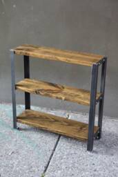 Reclaimed Wood Bookcase Rustic Shelving Unit With Steel Frame