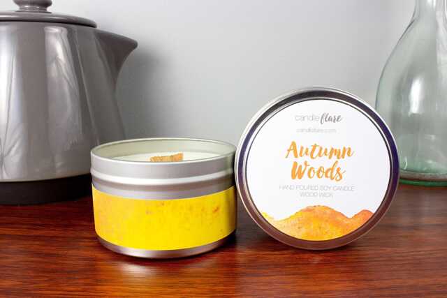 Autumn Woods Soy Candle in 8Oz Tin - Cozy Fall Scented For Outdoors Feel, Wood Or Cotton Wick - image 1
