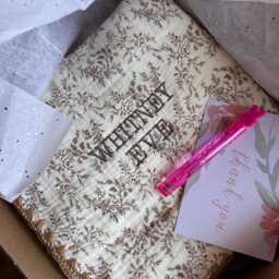 Personalized Baby Blanket Beige Muslin With Name Embroidery - thumbnail 3