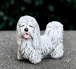 Realistic Shih Tzu Garden Statue Concrete Dog Sculpture Fantasy Shih Tzu Figurine Outdoor Decor Pet Memorial Gift For Lovers - thumbnail 1