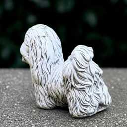 Realistic Shih Tzu Garden Statue Concrete Dog Sculpture Fantasy Shih Tzu Figurine Outdoor Decor Pet Memorial Gift For Lovers - thumbnail 4