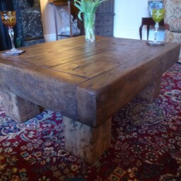 Chunky French Oak Coffee Table - thumbnail 3