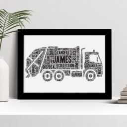 Personalised Dustbin Truck Word Art Print - Custom Refuse Collector Gift - thumbnail 2