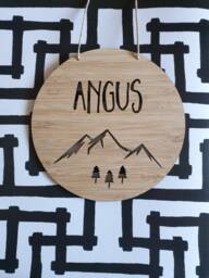 Mountains Personalised Wooden Wall/Door Hanging-Wall Hanging-Kids Door Sign-Custom Name-Kids Gift-Baby Gift-Lasercut-Plaque-Nursery Decor
