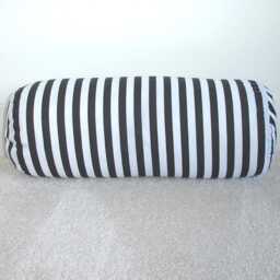 "6x16 Bolster Pillow Cylinder Cover Round Neckroll Case Black & White Cushion Sham Stripes Stripe 16""x6" - thumbnail 2