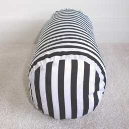 "6x16 Bolster Pillow Cylinder Cover Round Neckroll Case Black & White Cushion Sham Stripes Stripe 16""x6" - thumbnail 3