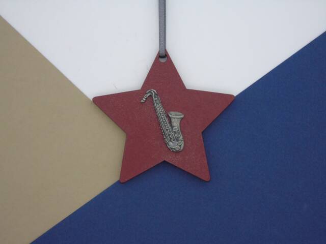 Saxophone Christmas Decoration - Ornament Music Gift Jazz Lover Charm Student - image 1