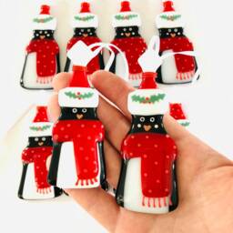 Fused Glass Penguin Christmas Decoration - Decoration, Ornament, Cornwall - thumbnail 2