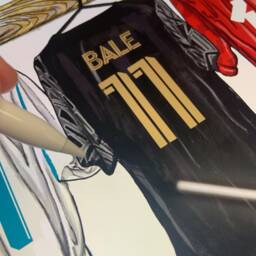 Gareth Bale Themed Career Dressing Room Kit Print Hand Illustrated Design - thumbnail 2