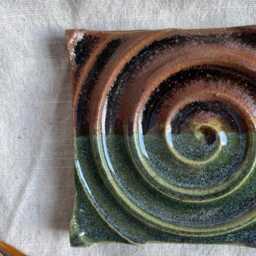 Earth Soap Dish, Rectangular Bathroom Tray, Handmade Kitchen Pottery, Household Holder, Thrown Textured Dishes - thumbnail 3