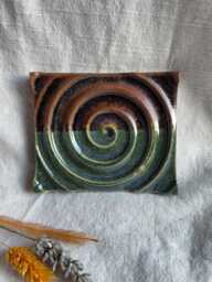 Earth Soap Dish, Rectangular Bathroom Tray, Handmade Kitchen Pottery, Household Holder, Thrown Textured Dishes - thumbnail 1