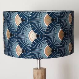 Art Deco Style Lampshade Or Pendant Light in Blue & Gold - A Perfect Christmas Birthday Gift Idea Chic Decoration - thumbnail 2