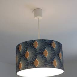 Art Deco Style Lampshade Or Pendant Light in Blue & Gold - A Perfect Christmas Birthday Gift Idea Chic Decoration - thumbnail 3