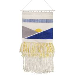 Sun Woven Wall Tapestry, Mid-Century Modern Boho Art - thumbnail 4