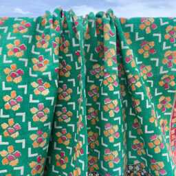 Block Print Patchwork Reversible Cotton Kantha Quilt Handmade Rustic Bedspread Throw - thumbnail 2
