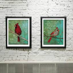 Cardinal Limited Print, Edition, Cardinal As Guardian Angel, Print With Cardinal, in Trees, Rare - thumbnail 3