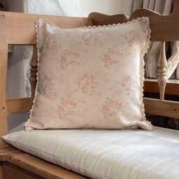 Peony & Sage Millie Linen Cushion Cover, Antique Lace Edge - thumbnail 1