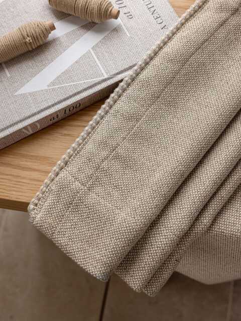 Leevi Darkening Curtain With Matching Trim, 4 Colors, Textured Fabric, Minimal Elegant Light Blocking For Bedroom Livingroom, 1Pc - image 1