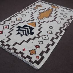 Custom Wool Area Rug, Handmade Kilim, Bohemian Tribal Living Room - thumbnail 3