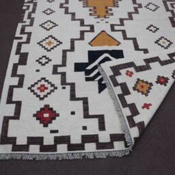 Custom Wool Area Rug, Handmade Kilim, Bohemian Tribal Living Room - thumbnail 4