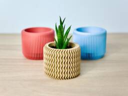 Aztec Lightweight Indoor Planter - Cute Aesthetic Beige Plant Pot Modern Minimalist Cactus Original Gift For Lovers - thumbnail 1