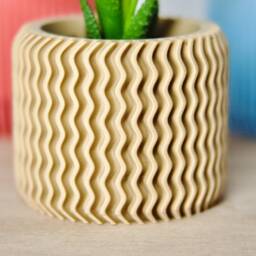 Aztec Lightweight Indoor Planter - Cute Aesthetic Beige Plant Pot Modern Minimalist Cactus Original Gift For Lovers - thumbnail 3