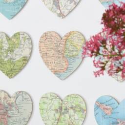 Custom Map Wall Art Print, Framed Wedding & Anniversary Gift, Nine Heart Decor, Personalised Frame Gift For Her - thumbnail 3