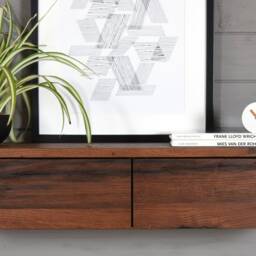 Small Console With 2 Drawers in Antique Oak & Black - thumbnail 2