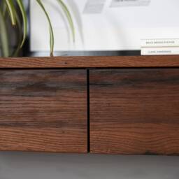 Small Console With 2 Drawers in Antique Oak & Black - thumbnail 3