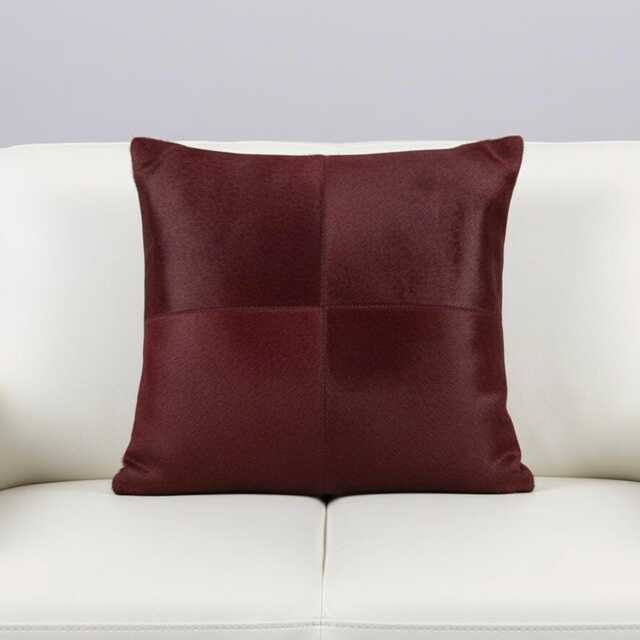 Burgundy Cowhide Square Cushion 48x48 - image 1