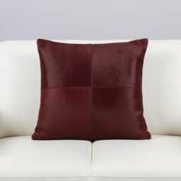 Burgundy Cowhide Square Cushion 48x48 - thumbnail 1