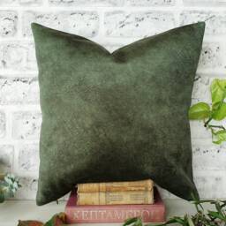 Triangle Ethnic Pattern Velvet Pillow Cover Forest Green Scandinavian Decor - thumbnail 3