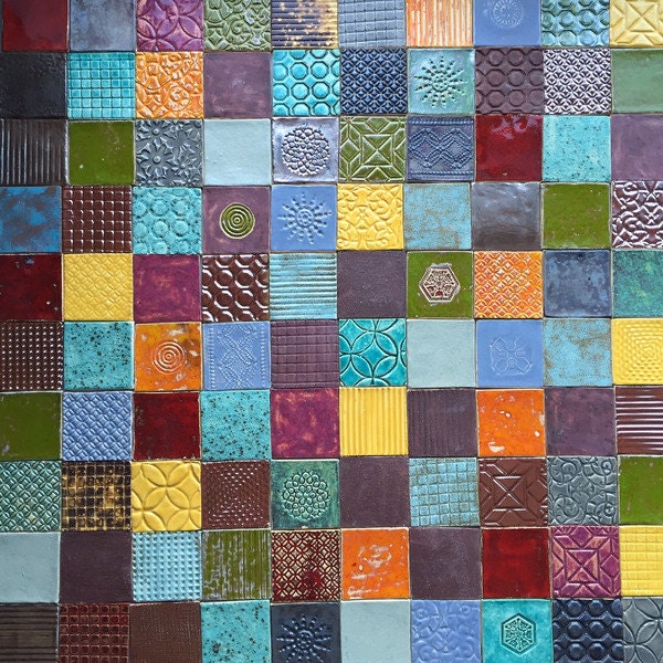 Kl5 Industrial Mix Colors Tiles, Unusual, Handmade Ceramics, 25 Pcs - 0, 25M2 = 2, 68 Sq.ft